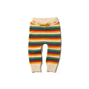 Honeycomb Rainbow Striped Tie Waist Knitted Joggers [only 4-5 Years left]