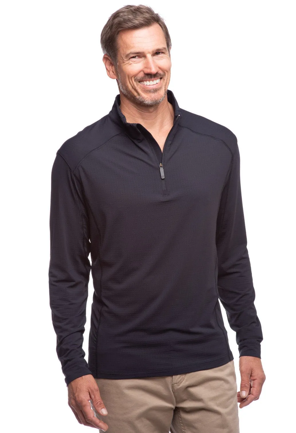 Ibkul Icifil   Men's SPF 50 Long Sleeve Sun Shirt Mock Neck  Black