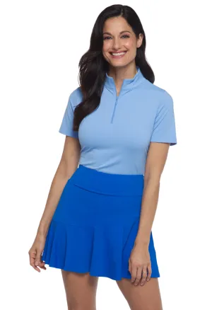 Ibkul Skort - Solid Flounce Skort - Blue 16 1/4'
