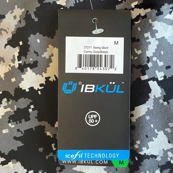 Ibkul Swing Skort in Camo Grey Size M