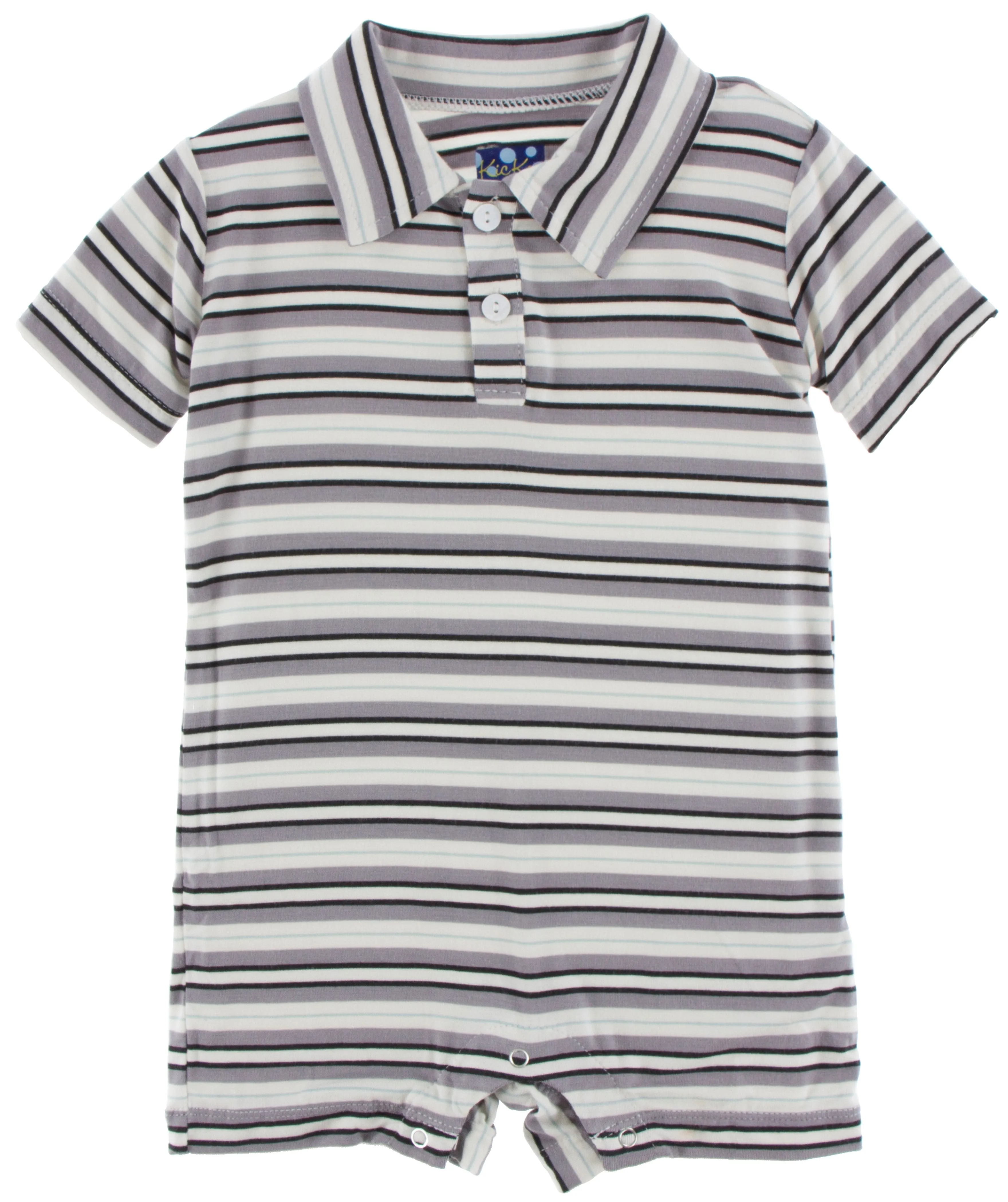 KicKee Pants India Pure Stripe Polo Romper