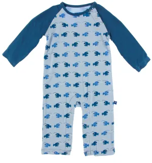 KicKee Pants Pond Angler Fish Raglan Romper
