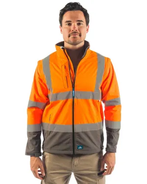 Landy Softshell Hi Vis Jacket - Orange/Charcoal
