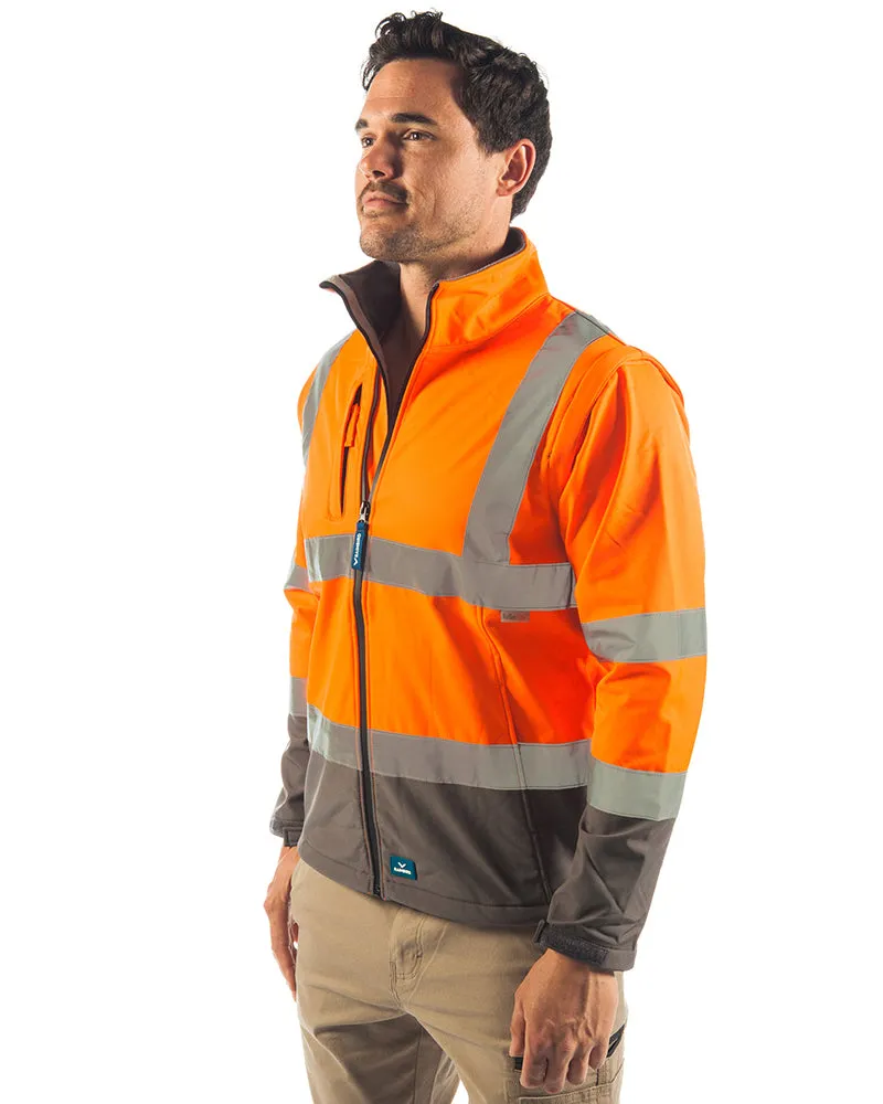 Landy Softshell Hi Vis Jacket - Orange/Charcoal