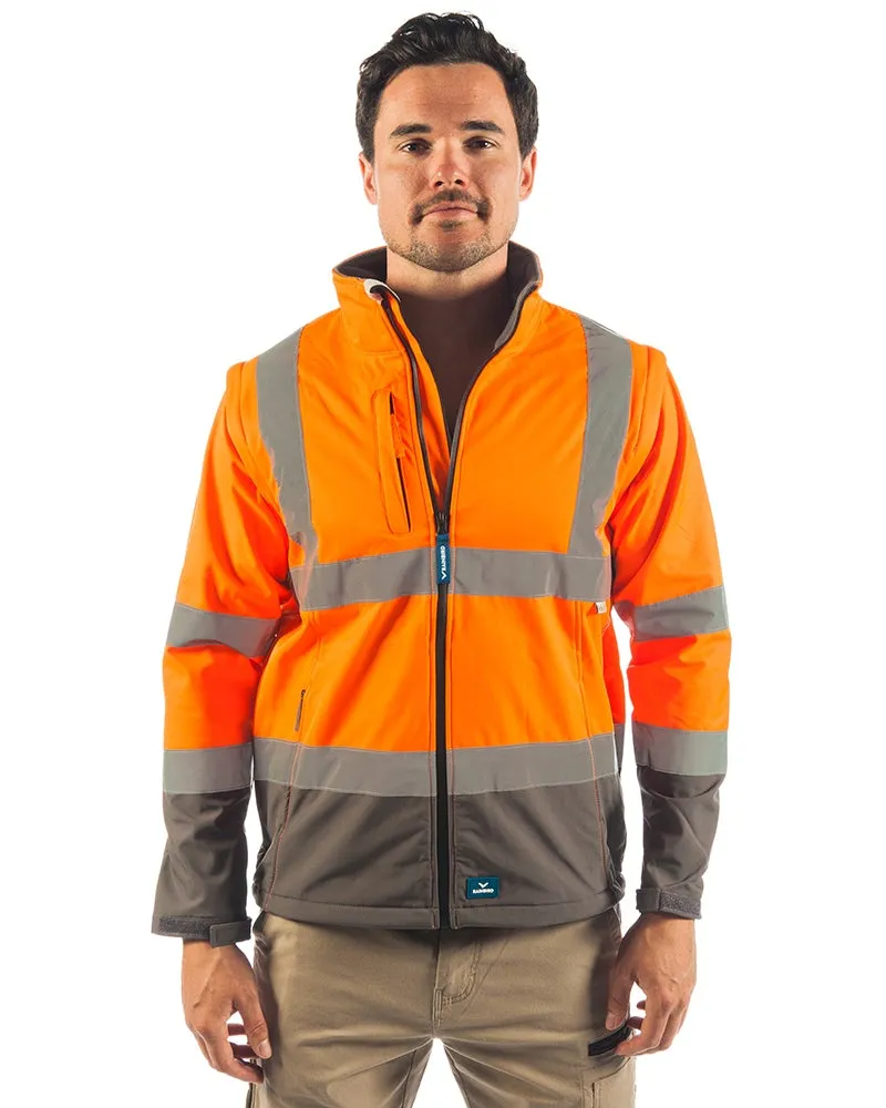 Landy Softshell Hi Vis Jacket - Orange/Charcoal