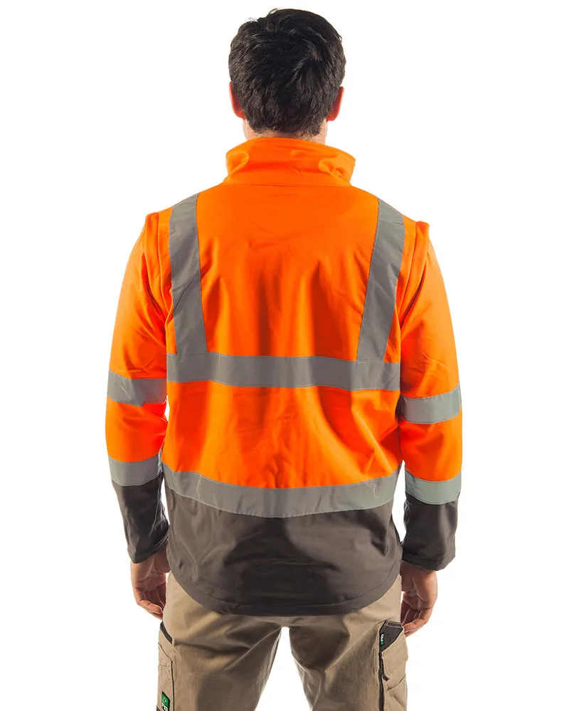 Landy Softshell Hi Vis Jacket - Orange/Charcoal