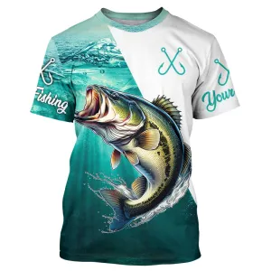 Largemouth Bass Fishing Custom name performance fishing jerseys | Tshirt - NPQ761