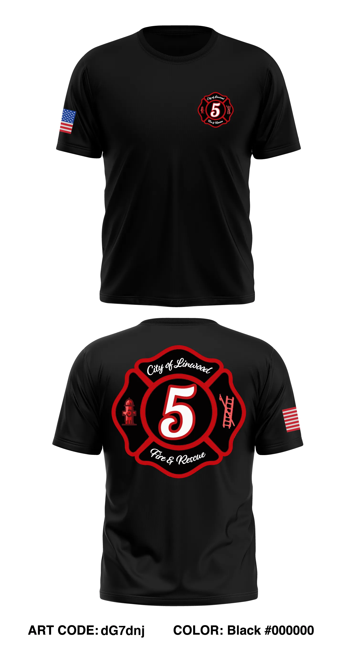 Linwood Fire Department  Store 1 Core Men's SS Performance Tee - dG7dnj