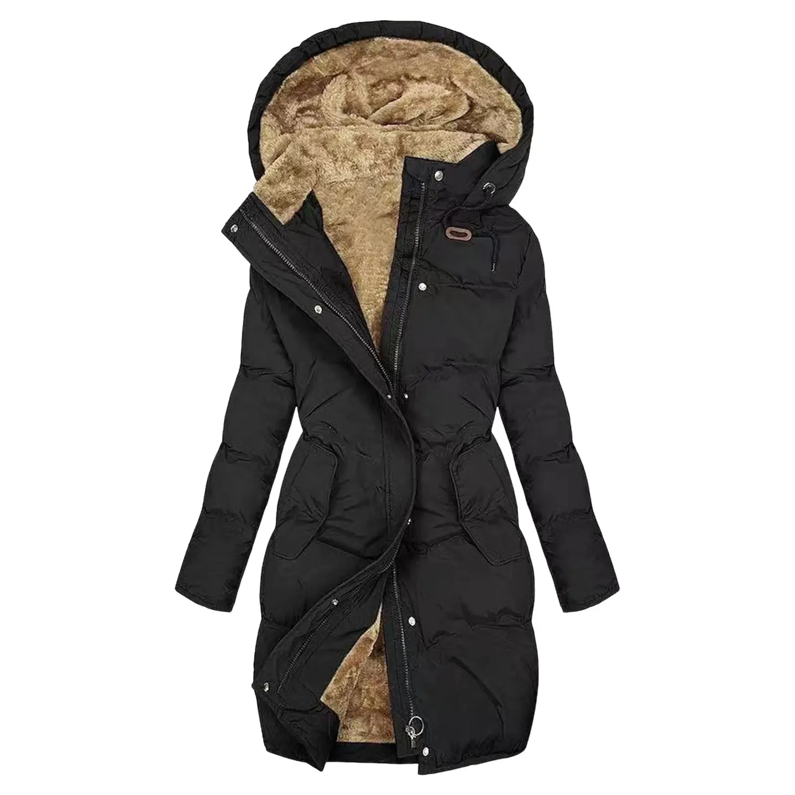 Long Insulated Rain Coats For Women Women Winter Coat Warm Winter Jacket With Hood Thick Warm Windbreaker Hiking Jacket Vestidos