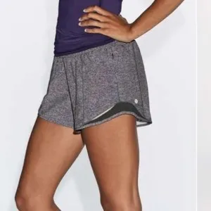 Lululemon Hotty Hot Short High Rise Long 4&quot; Heather Lux Multi Black Sz 8 Tall