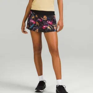 Lululemon Pace Rival Mid-Rise SkirtVeiled Floral Black Multi 12