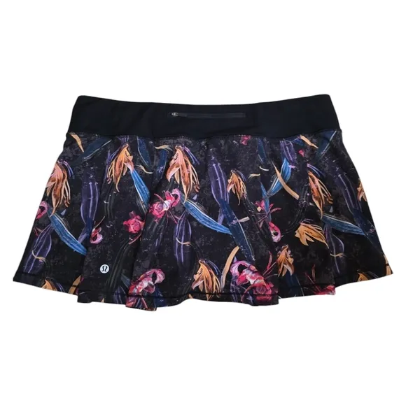 Lululemon Pace Rival Mid-Rise SkirtVeiled Floral Black Multi 12