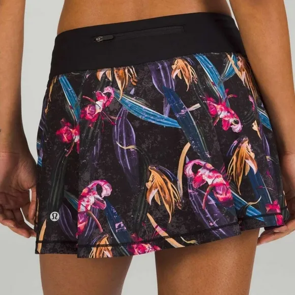Lululemon Pace Rival Mid-Rise SkirtVeiled Floral Black Multi 12