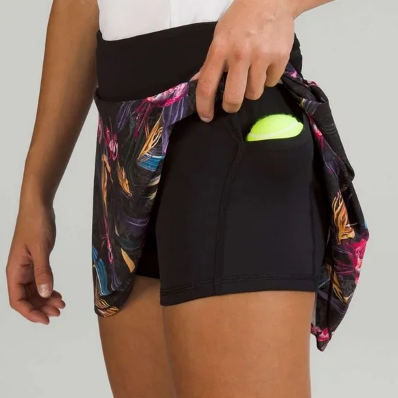 Lululemon Pace Rival Mid-Rise SkirtVeiled Floral Black Multi 12