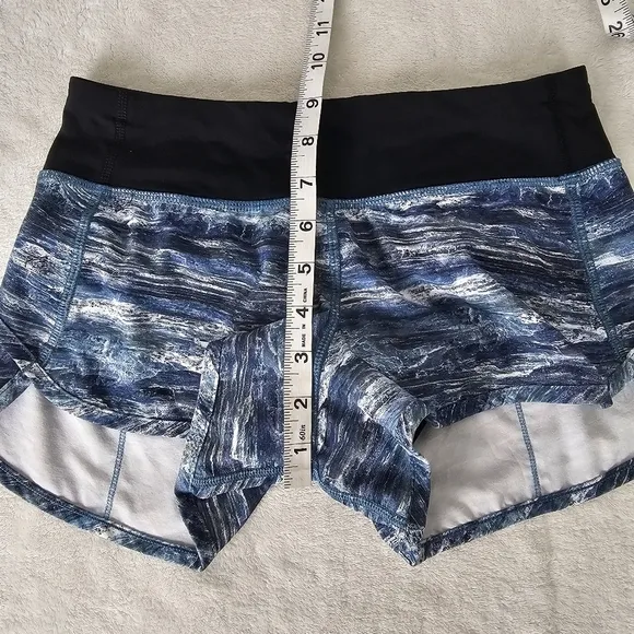 Lululemon Speed Shorts Lined Aerial Drift Multi Black Blue