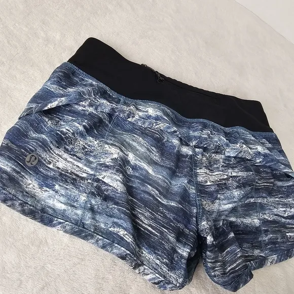 Lululemon Speed Shorts Lined Aerial Drift Multi Black Blue