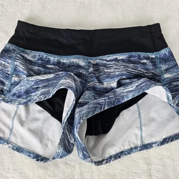 Lululemon Speed Shorts Lined Aerial Drift Multi Black Blue