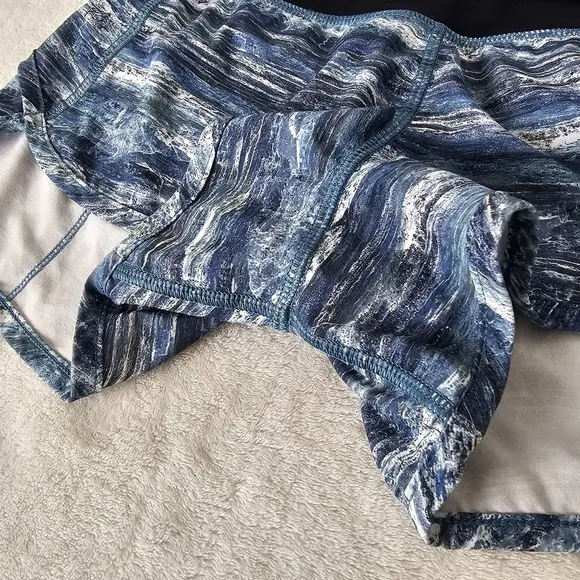 Lululemon Speed Shorts Lined Aerial Drift Multi Black Blue