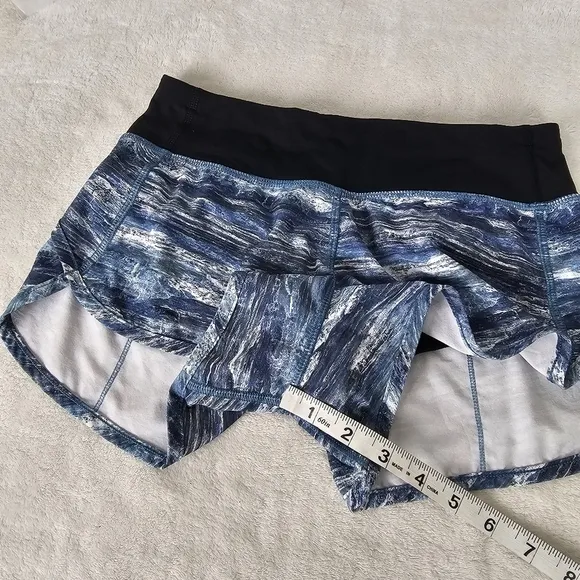 Lululemon Speed Shorts Lined Aerial Drift Multi Black Blue