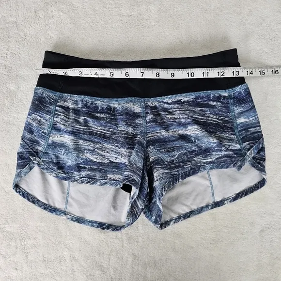 Lululemon Speed Shorts Lined Aerial Drift Multi Black Blue