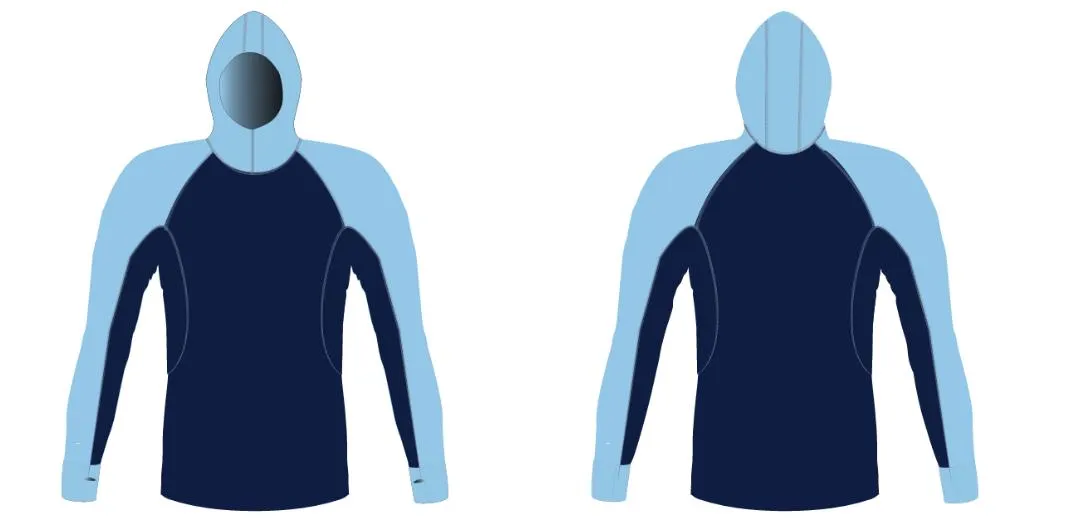 MEN AND WOMEN CUSTOM SNORKEL HOODIE LONG SLEEVE RASH GUARD