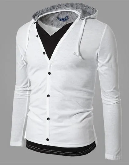 Men's Full Button Hoodie