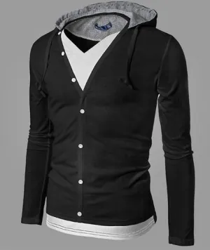 Men's Full Button Hoodie
