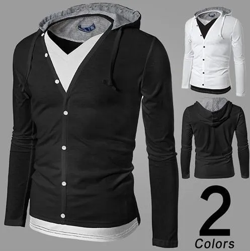 Men's Full Button Hoodie