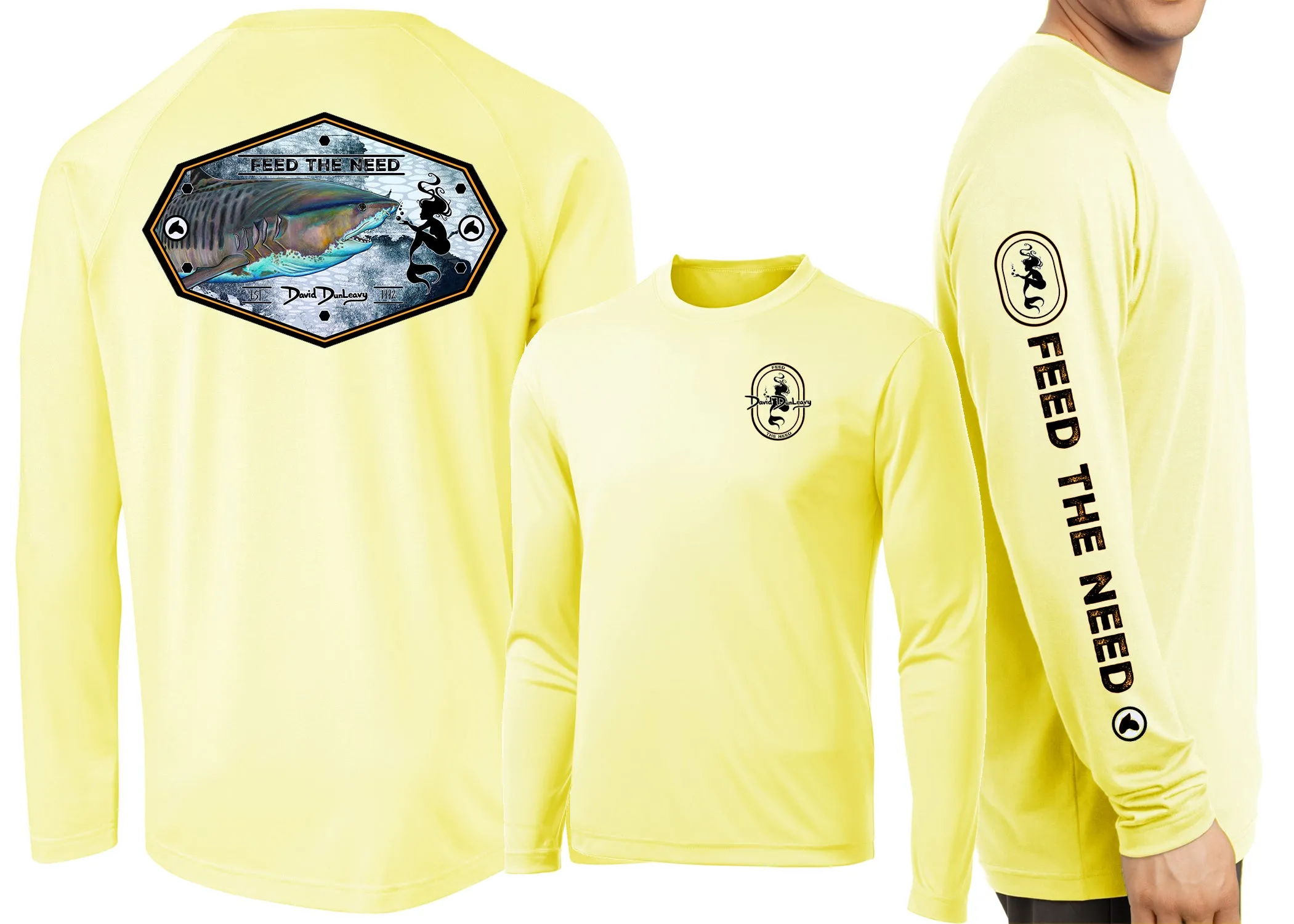 Men’s Performance Tiger Shark & Mermaid Long Sleeve