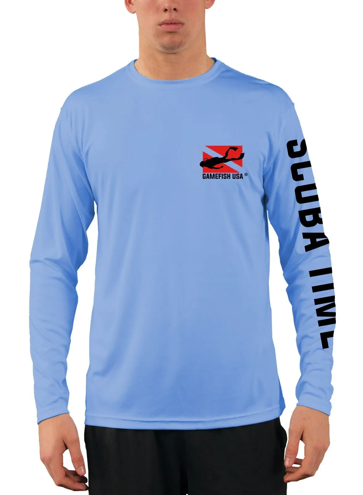 Men's UPF 50 Long Sleeve Microfiber Moisture Wicking Performance Fishing Shirt Scuba Tank