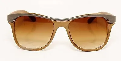 Metalic Rim Light Wood Modern Style Unisex Sunglasses. 100% UV400