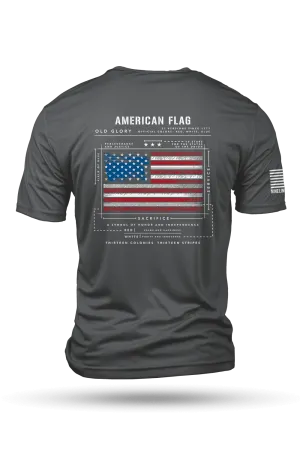 Moisture Wicking T-Shirt - American Flag Schematic