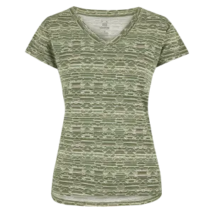 Neha V-Neck T-Shirt - Evergreen Tribal Geo