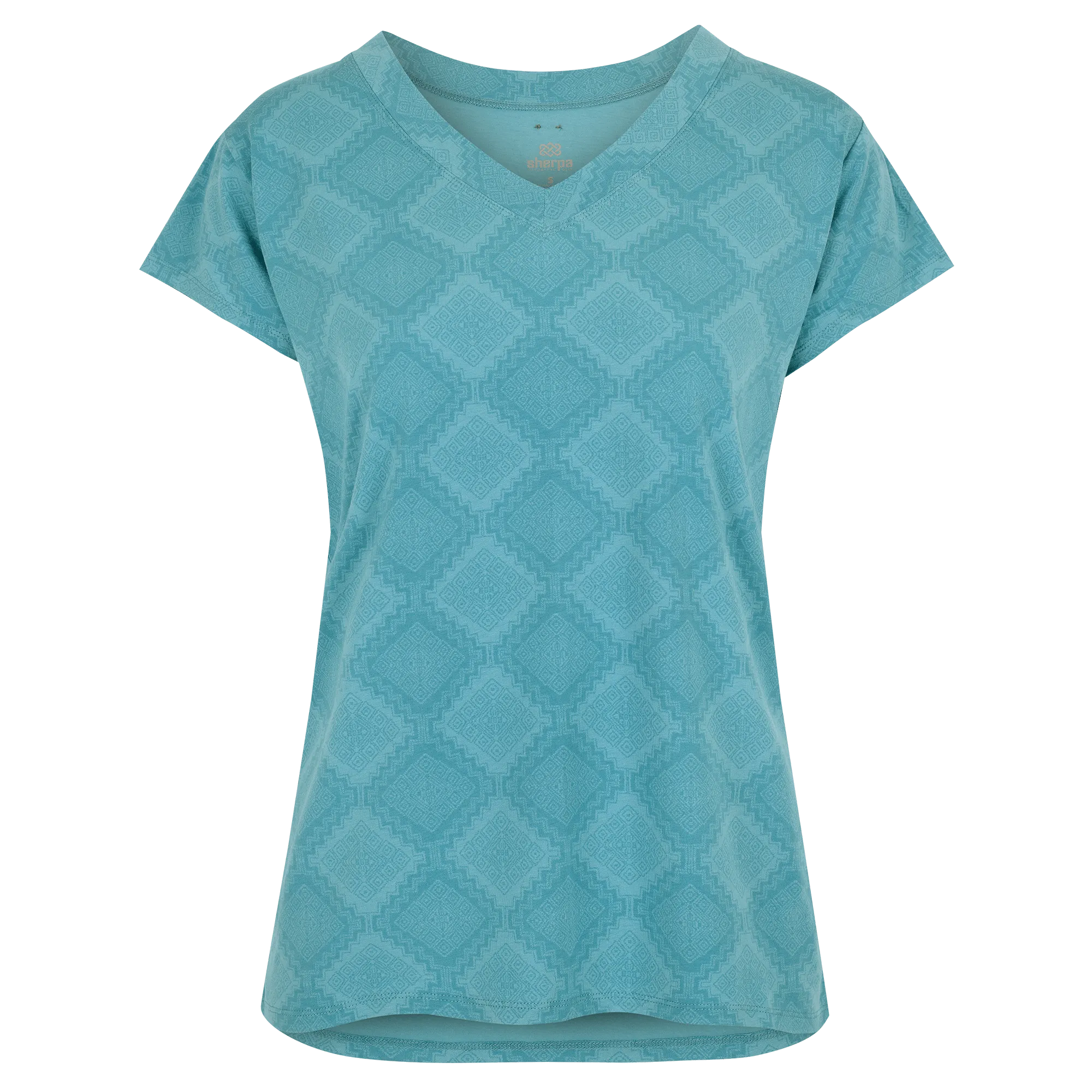 Neha V-Neck T-Shirt - Light Hydra Barely There