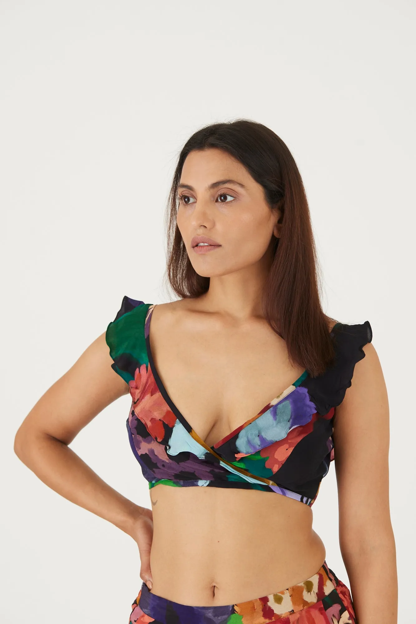 New Season Fall 24/Summer 25-Bralette & Pants Set-Crepe-Farah Black-YAMLS05-Fashion Edit Yam