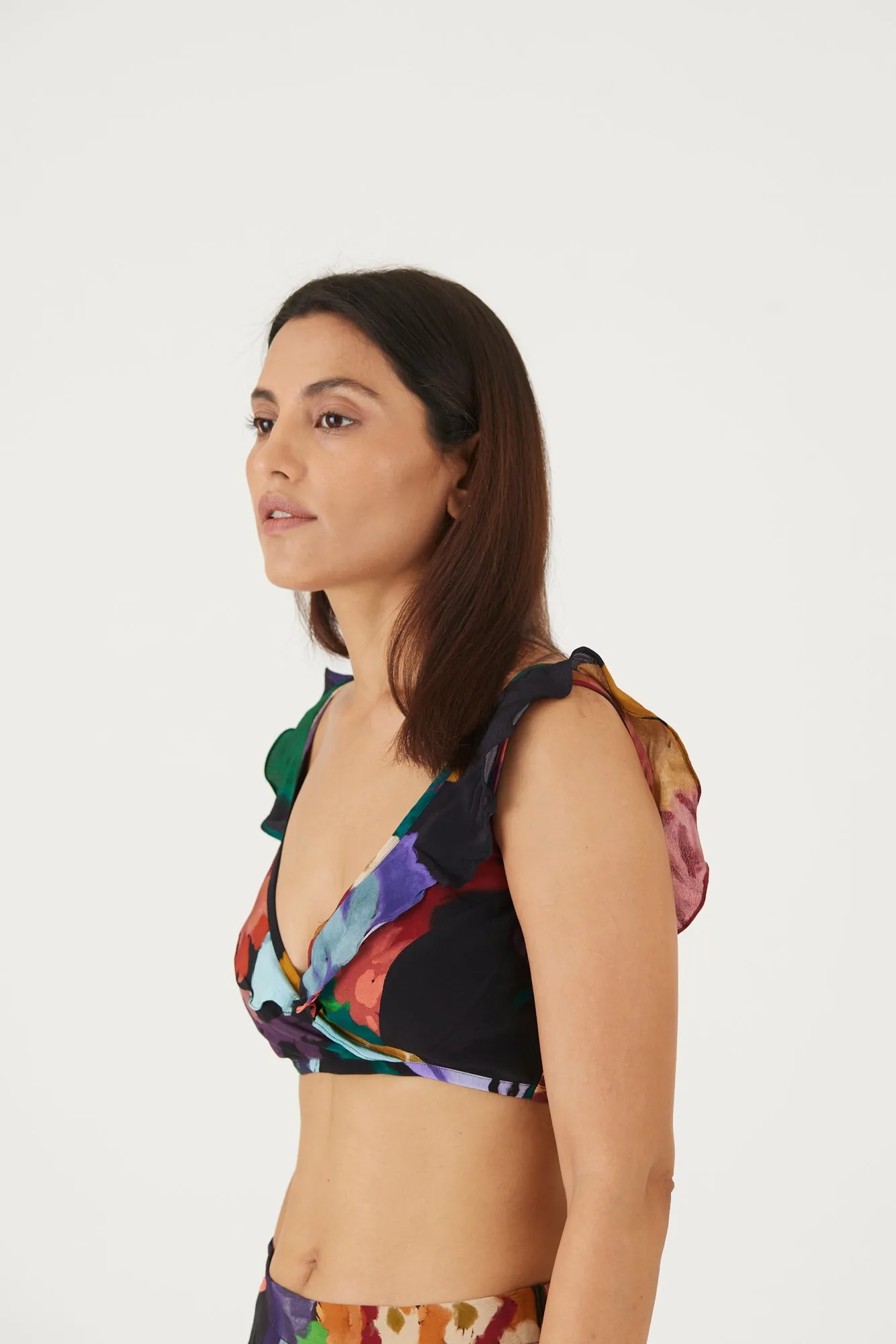 New Season Fall 24/Summer 25-Bralette & Pants Set-Crepe-Farah Black-YAMLS05-Fashion Edit Yam