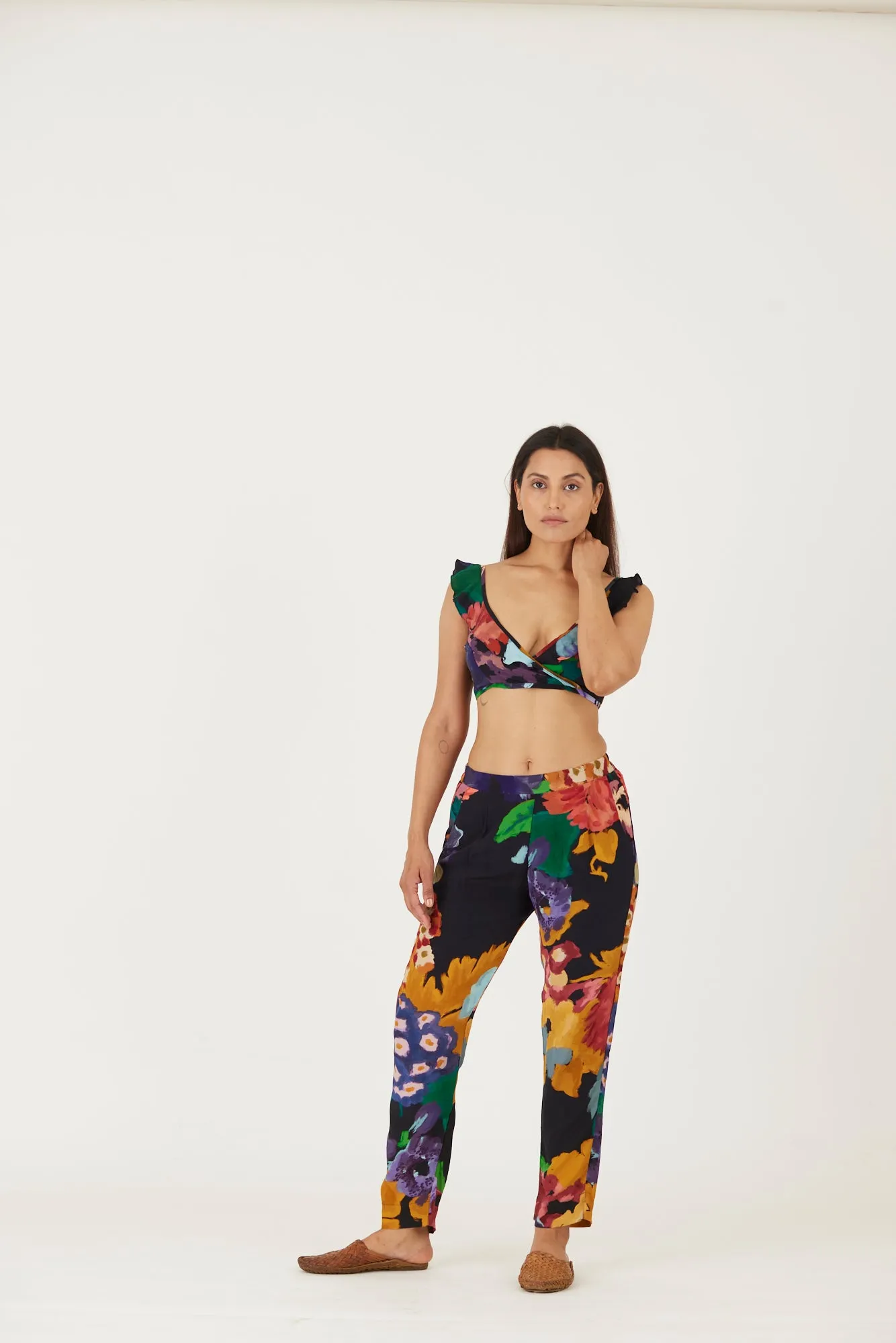 New Season Fall 24/Summer 25-Bralette & Pants Set-Crepe-Farah Black-YAMLS05-Fashion Edit Yam