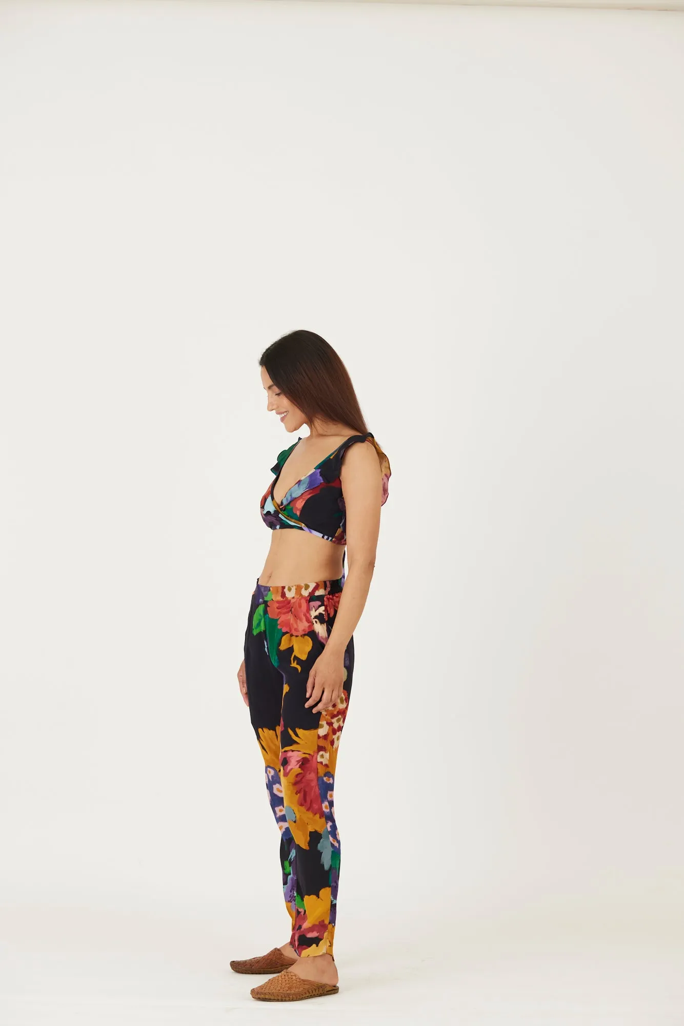 New Season Fall 24/Summer 25-Bralette & Pants Set-Crepe-Farah Black-YAMLS05-Fashion Edit Yam