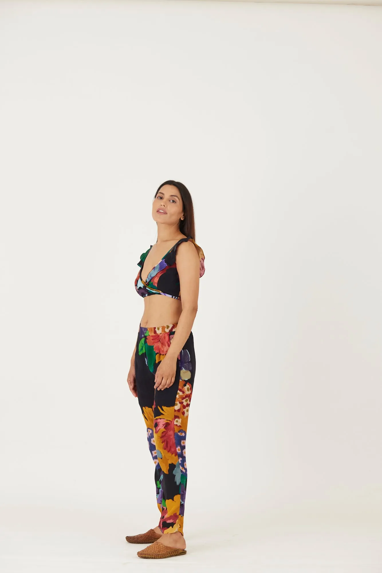 New Season Fall 24/Summer 25-Bralette & Pants Set-Crepe-Farah Black-YAMLS05-Fashion Edit Yam