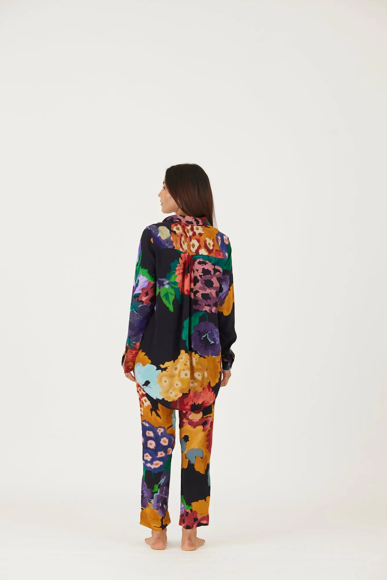 New Season Fall 24/Summer 25-Coord Set-Crepe-Farah Black-YAMLS04-Fashion Edit Yam