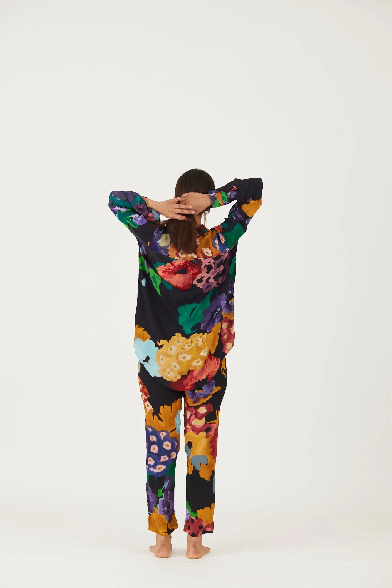 New Season Fall 24/Summer 25-Coord Set-Crepe-Farah Black-YAMLS04-Fashion Edit Yam