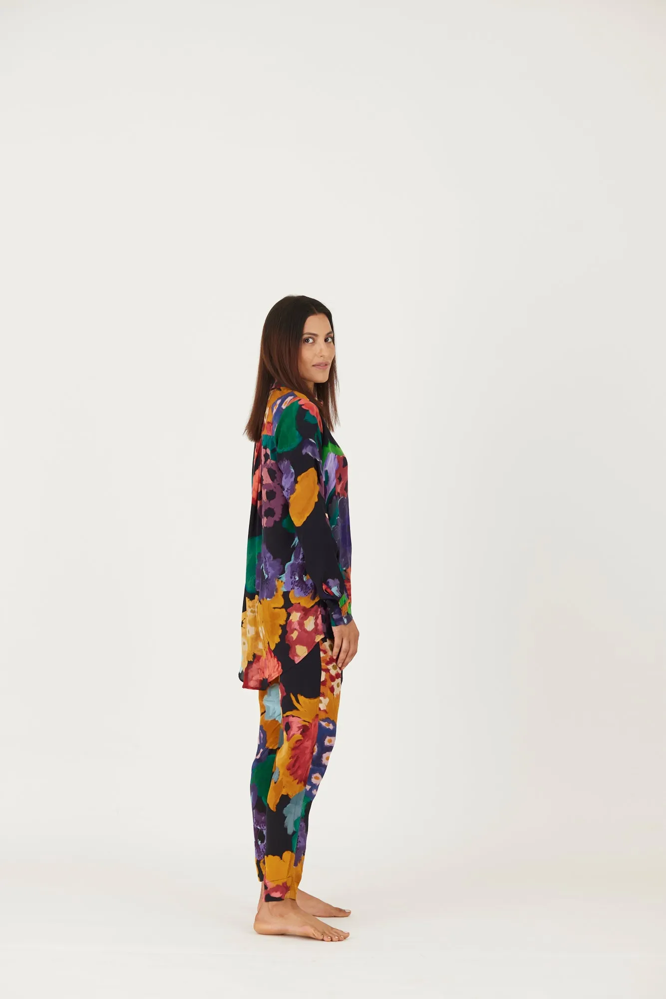 New Season Fall 24/Summer 25-Coord Set-Crepe-Farah Black-YAMLS04-Fashion Edit Yam