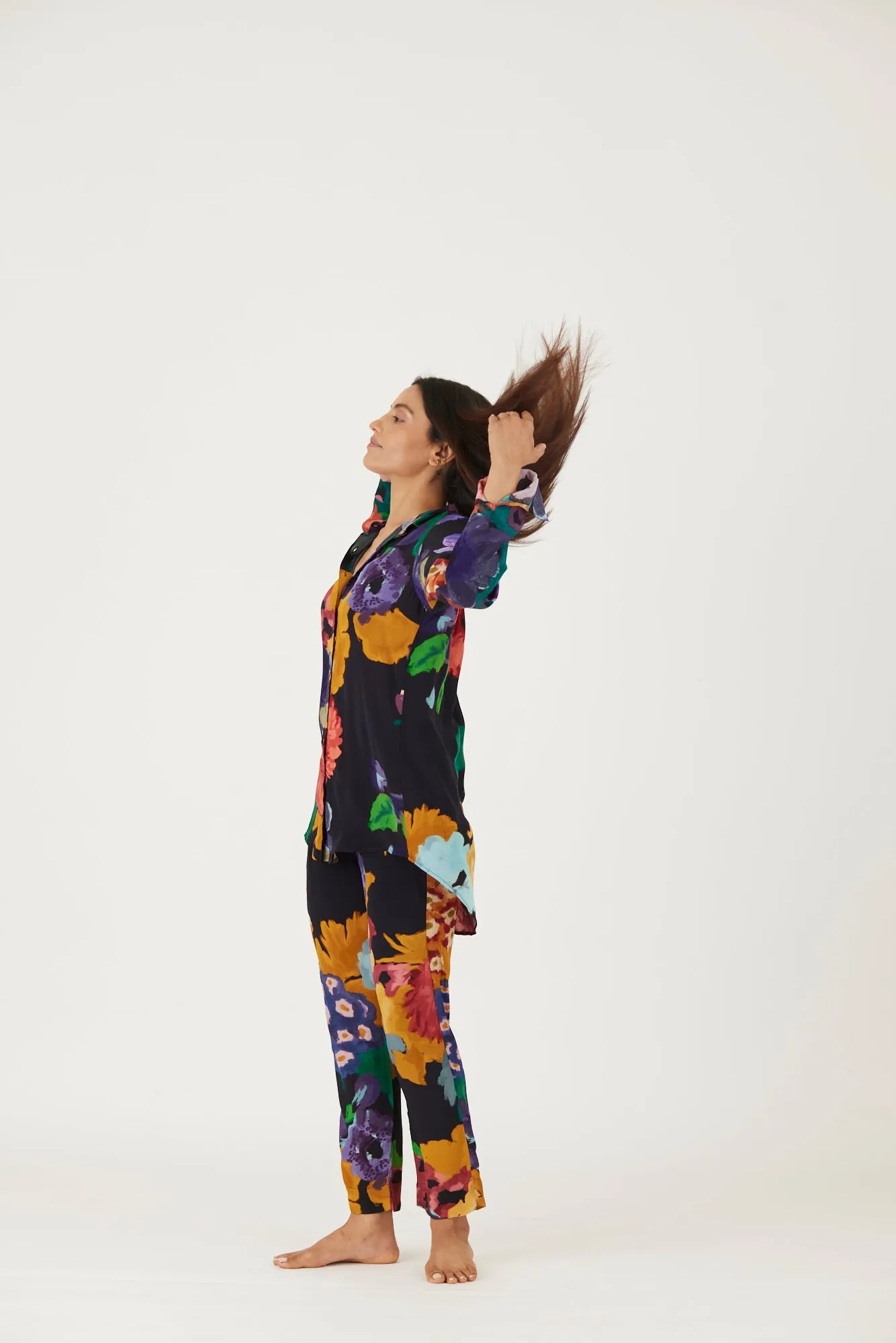 New Season Fall 24/Summer 25-Coord Set-Crepe-Farah Black-YAMLS04-Fashion Edit Yam