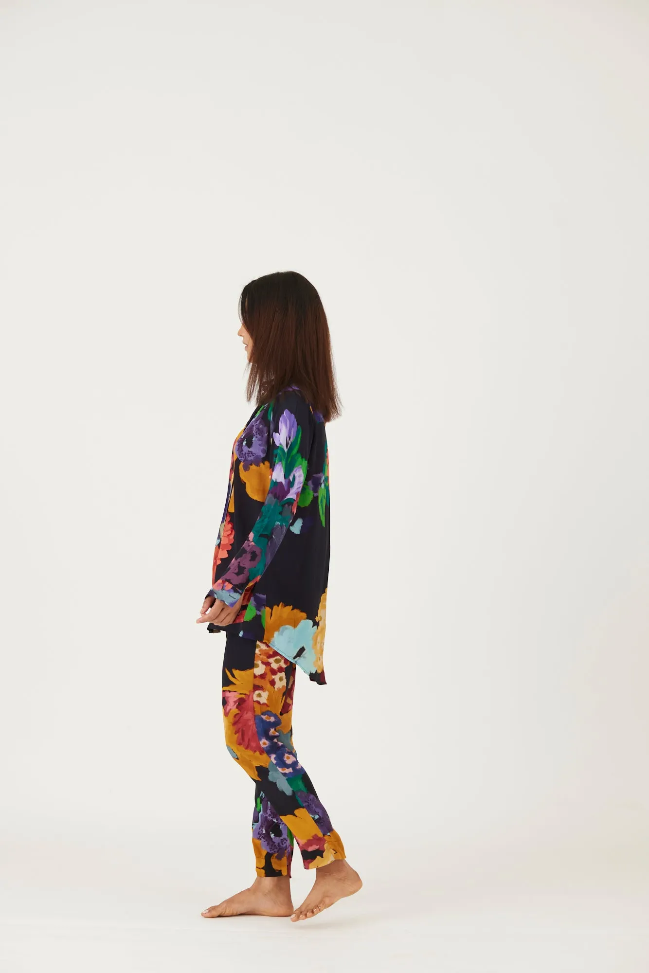 New Season Fall 24/Summer 25-Coord Set-Crepe-Farah Black-YAMLS04-Fashion Edit Yam