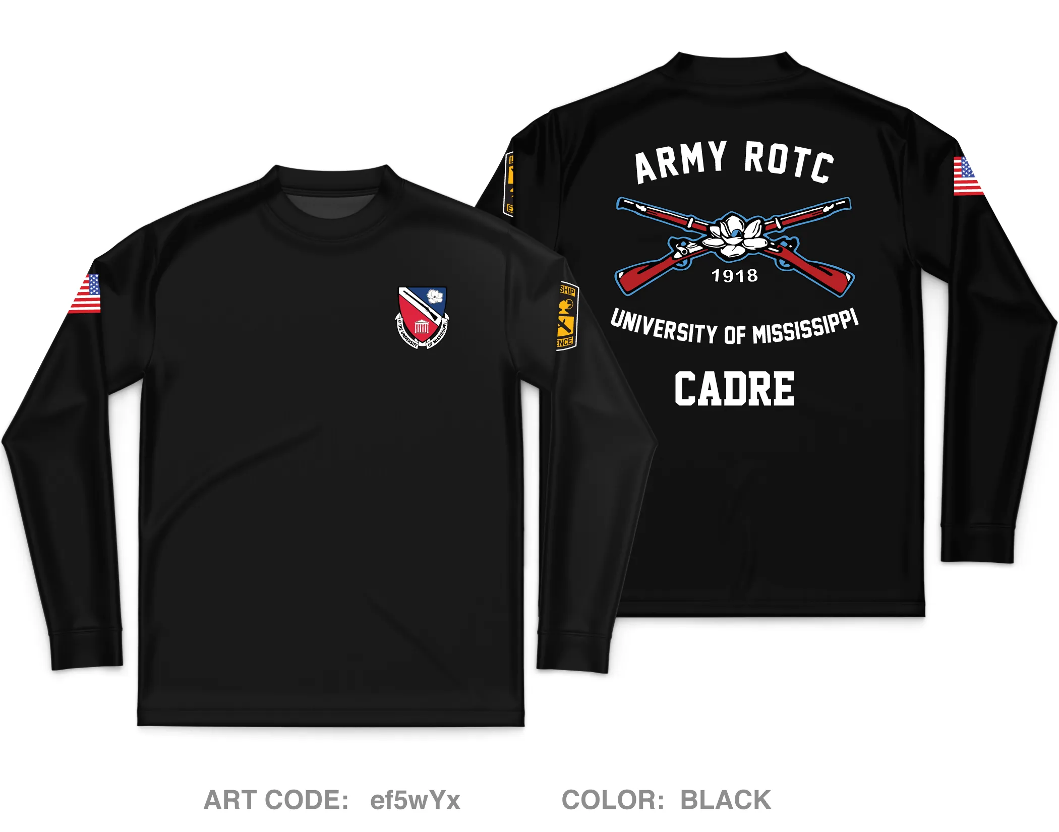 Ole Miss ROTC Core Men's LS Performance Tee - ef5wYx