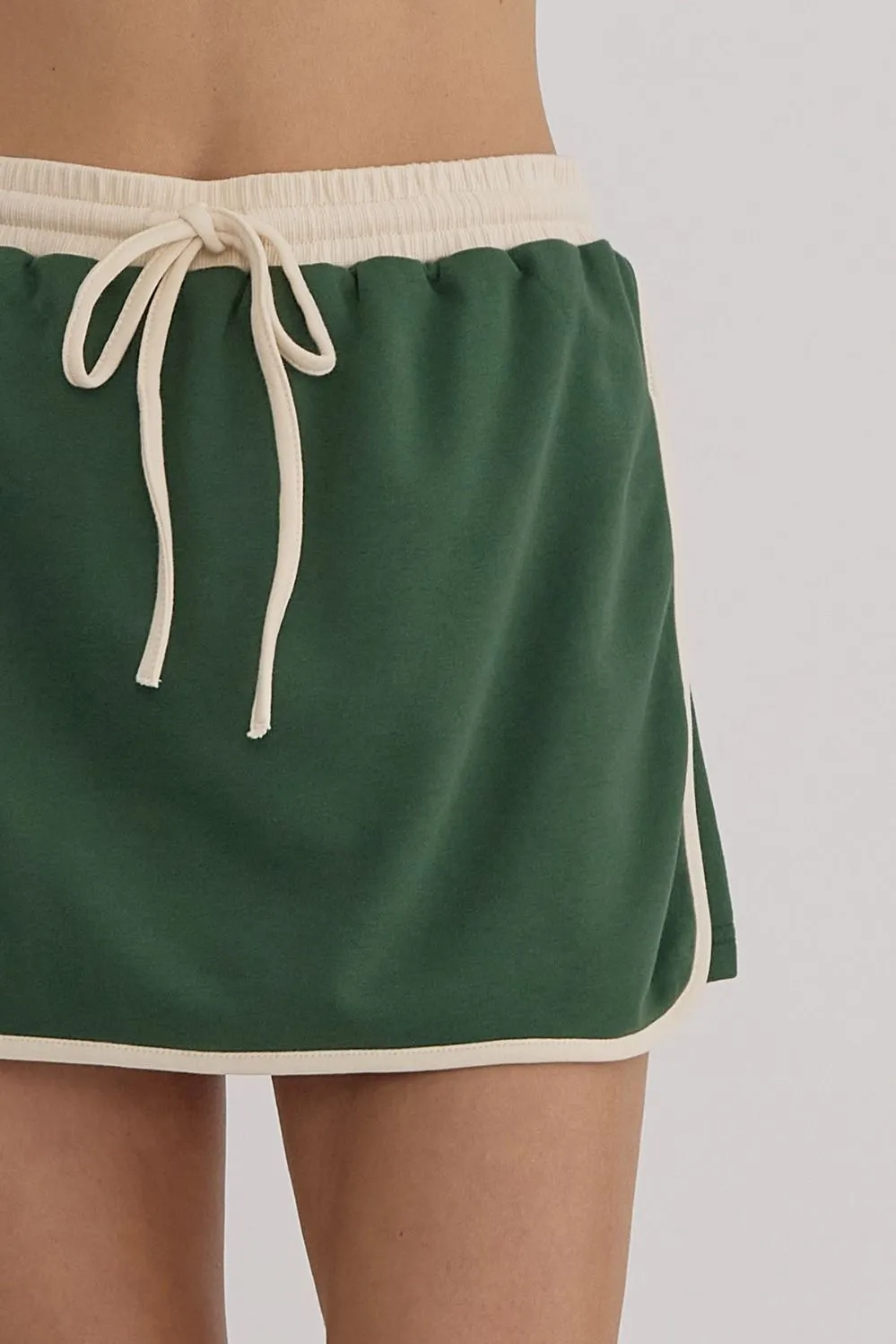 Olive Long Sleeve Sweatshirt & Skort Set