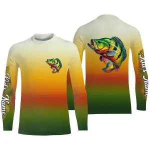 Peacock bass fishing Custom Name sun protection Kid Long Sleeve Fishing Shirts NQS5683