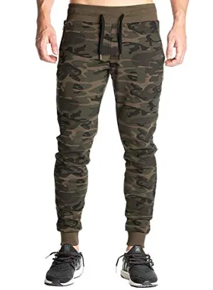 Peppyzone Men's Camouflage Regular Fit Track Pant (L, Dark Green)