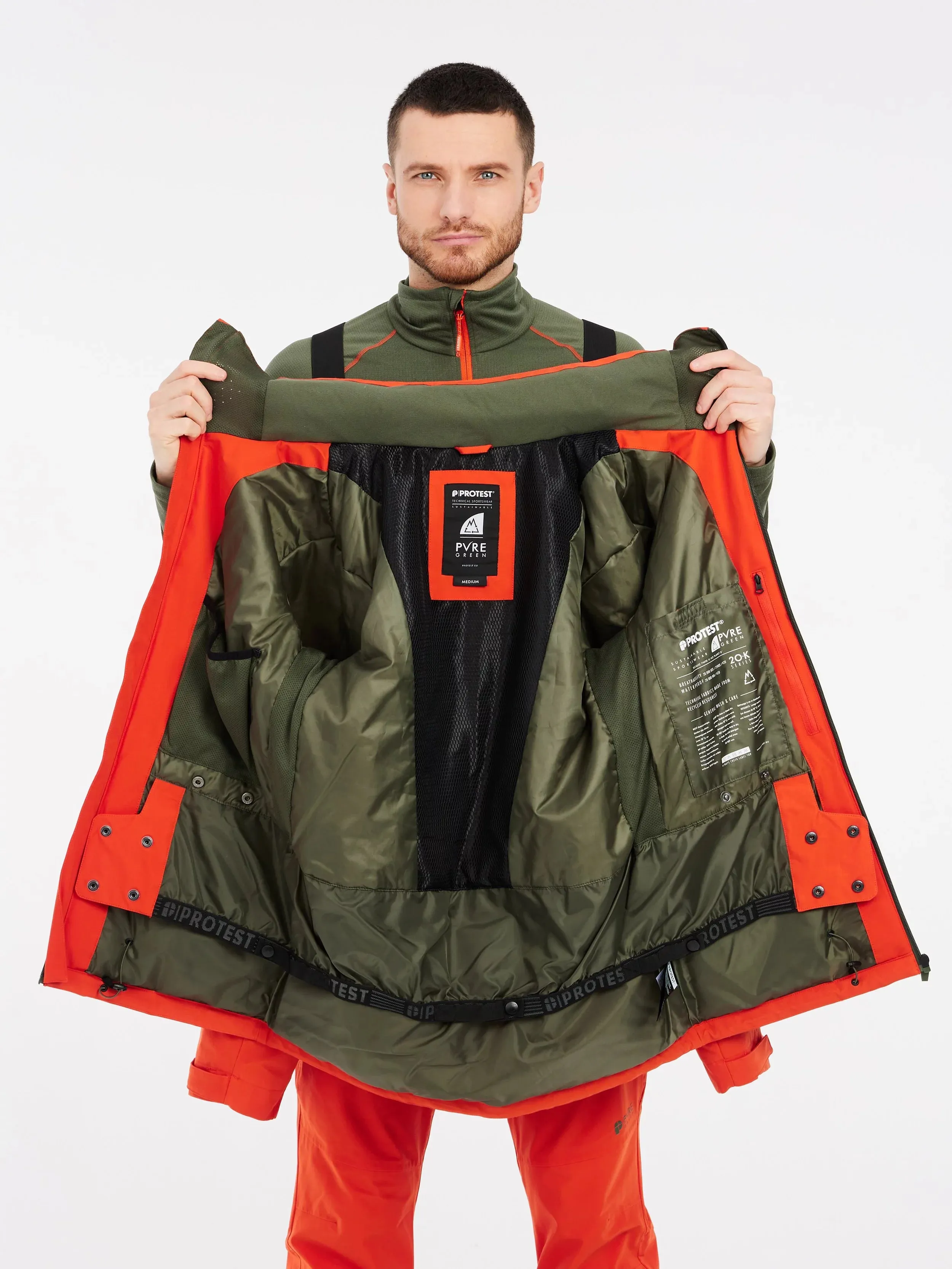 Protest Timothy Jacket Mens 2025 Burnt Orange