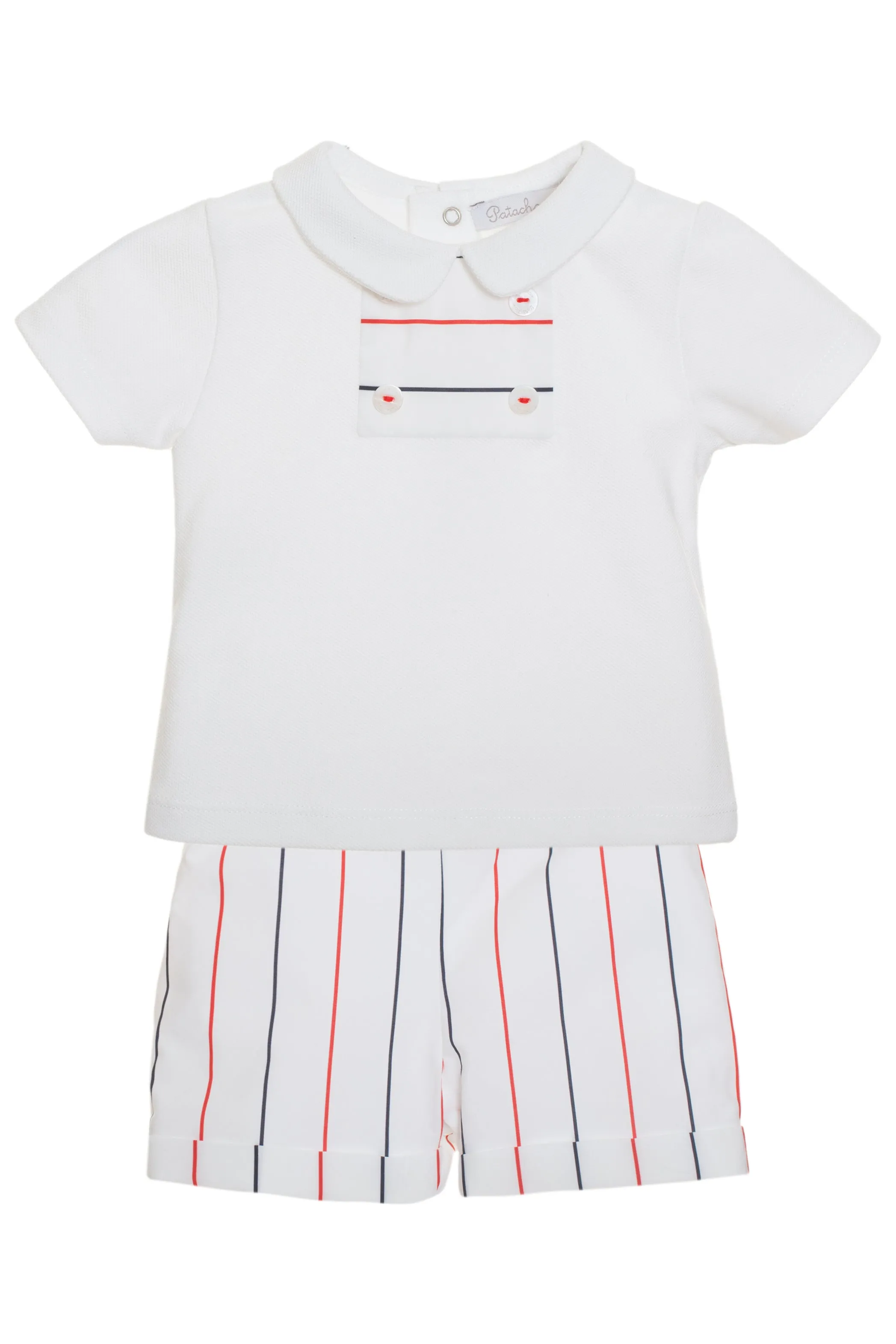 "Sonny" Red & Navy Striped Top & Shorts
